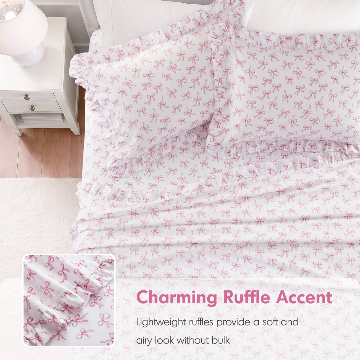 4 PCS MF Print Ruffled Hem Sheets - product image 88
