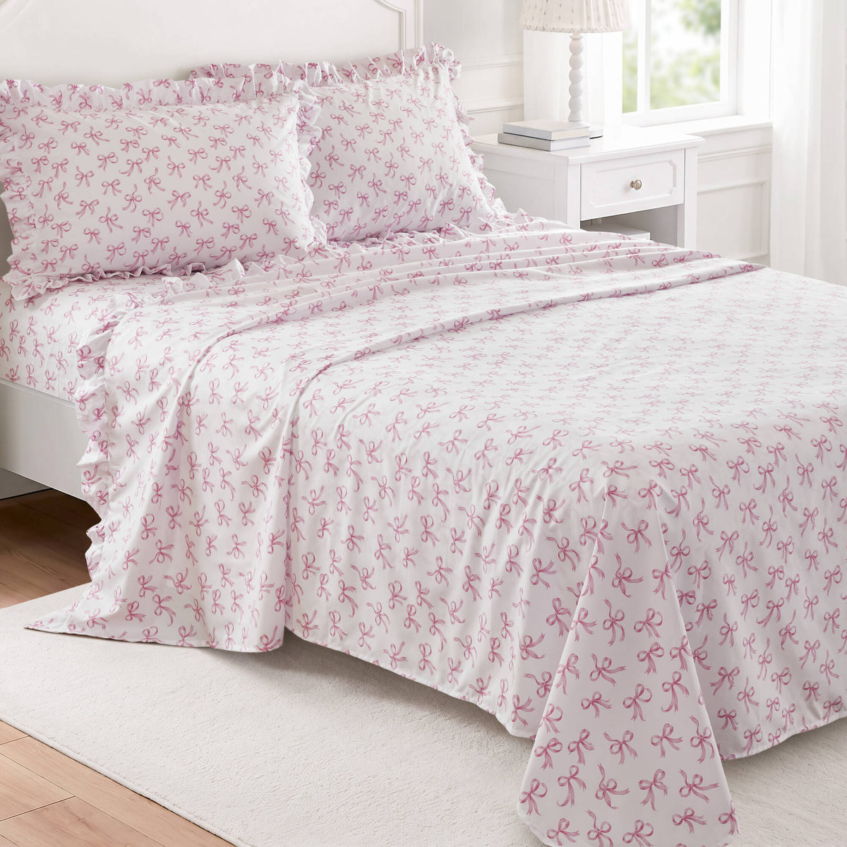 4 PCS MF Print Ruffled Hem Sheets - product image 98