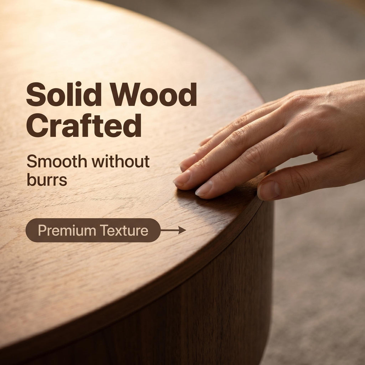 43.3-inch height-adjustable coffee table with solid wood veneer; modern-style coffee table with storage and adjustable height, suitable for living rooms, bedrooms, flats or offices; walnut colour - Sonkuki
