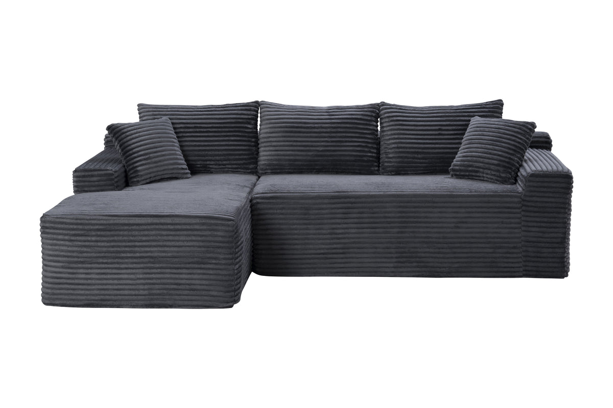 106.3" Cloud Modular Sectional Sofa Couch with L-Shape Chaise,Modern Minimalist Upholstered Couches for Living Room Bedroom,Deep Seat Corner Couch,No Assembly Required