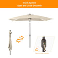 SONKUKI 9x6ft LED Market Umbrella Iron Rod.