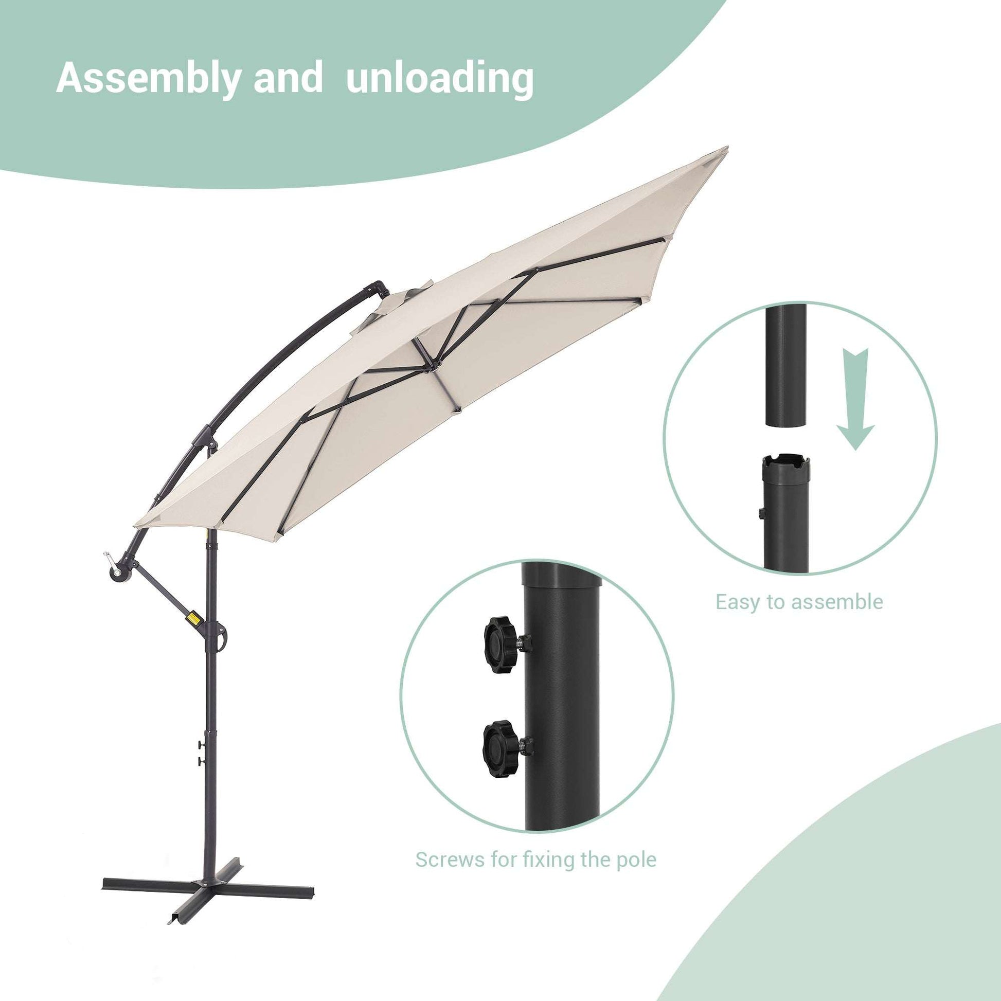 SONKUKI 8.2x8.2ft Offset Umbrellas.