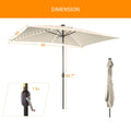 SONKUKI 9x6ft LED Market Umbrella Iron Rod.