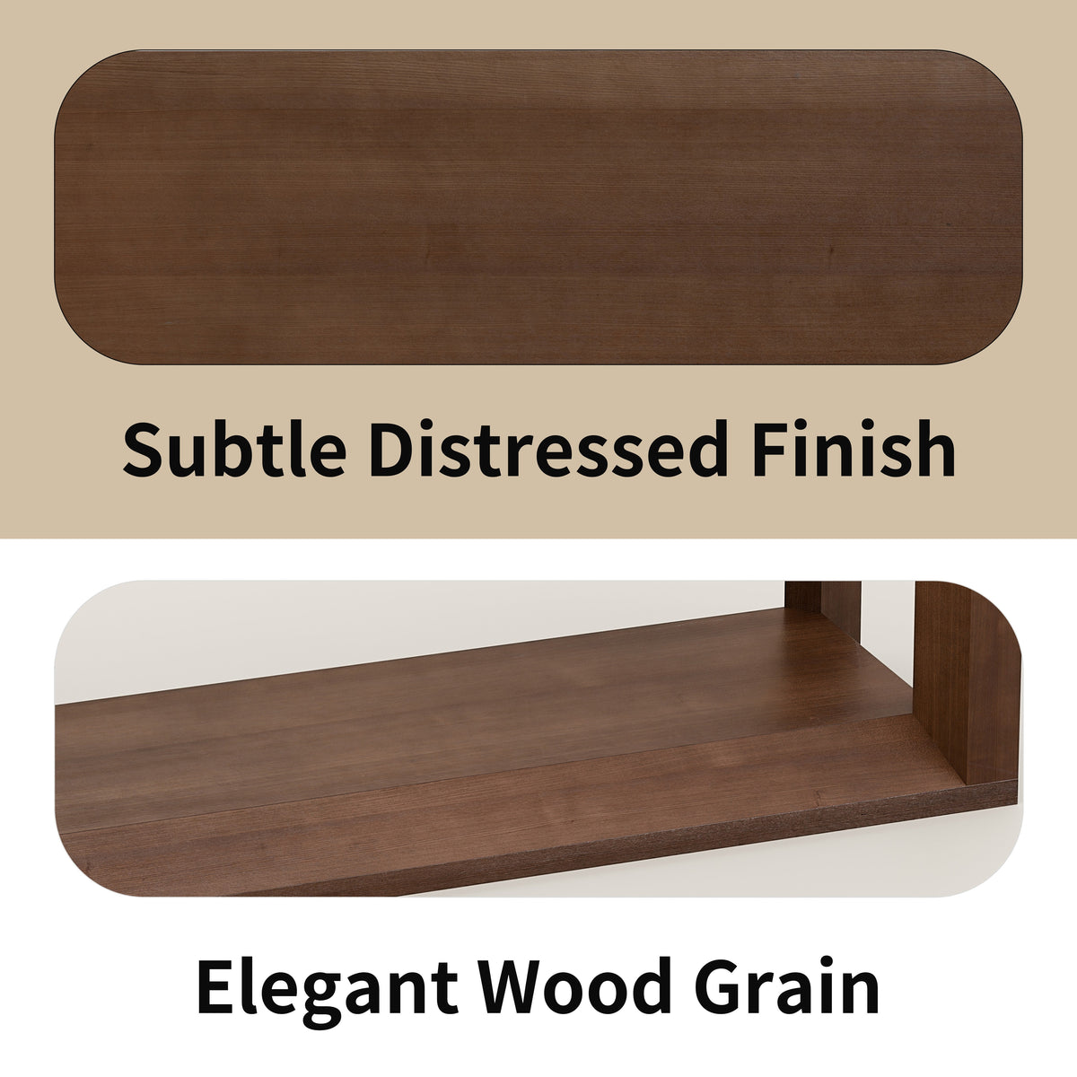 60" Rectangular Solid Wood Veneer Console Table, Wide Sofa Table, Behind Couch Table with Ample Storage for Entryway & Living Room - Sonkuki