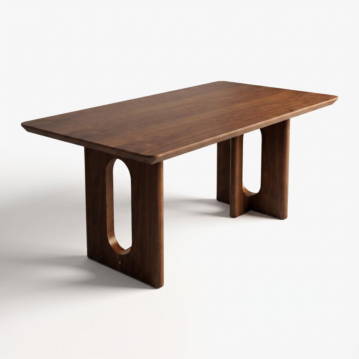 62.9-inch rectangular solid wood dining table; a minimalist, modern design suitable for kitchens, dining rooms and living rooms, in walnut finish - Sonkuki