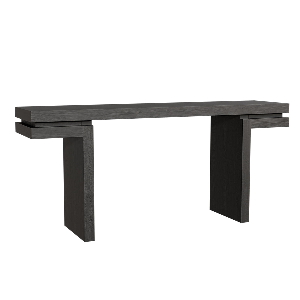 66" Extra Wide Real Wood Veneered Console Table, Minimalist Sofa Table Behind Couch for Entryway, Hallway, Living Room, Home Office - Sonkuki