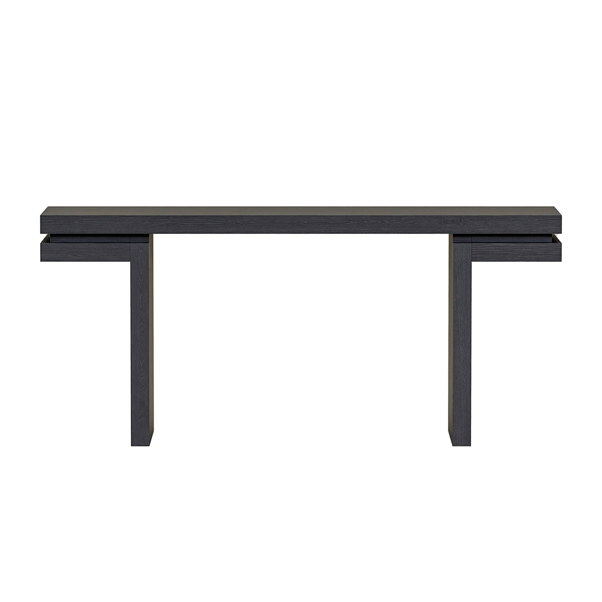 66" Extra Wide Real Wood Veneered Console Table, Minimalist Sofa Table Behind Couch for Entryway, Hallway, Living Room, Home Office - Sonkuki