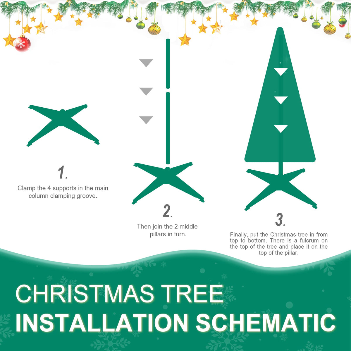 6ft Pop-Up Decorated Christmas Tree - Sonkuki