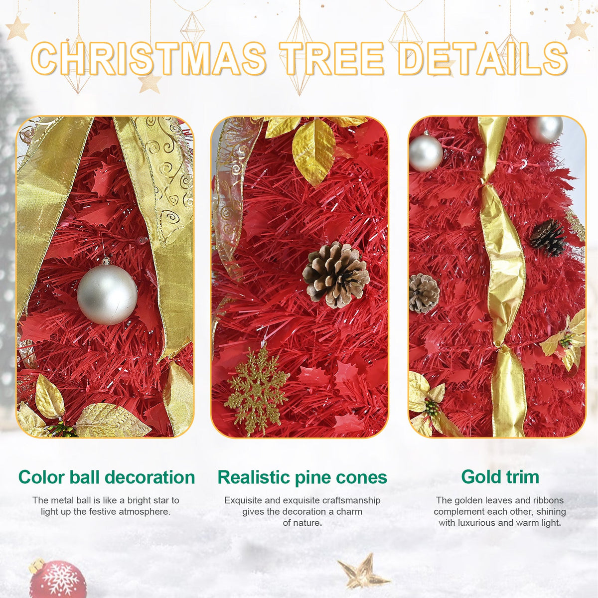 6ft Pop-Up Decorated Christmas Tree - Sonkuki