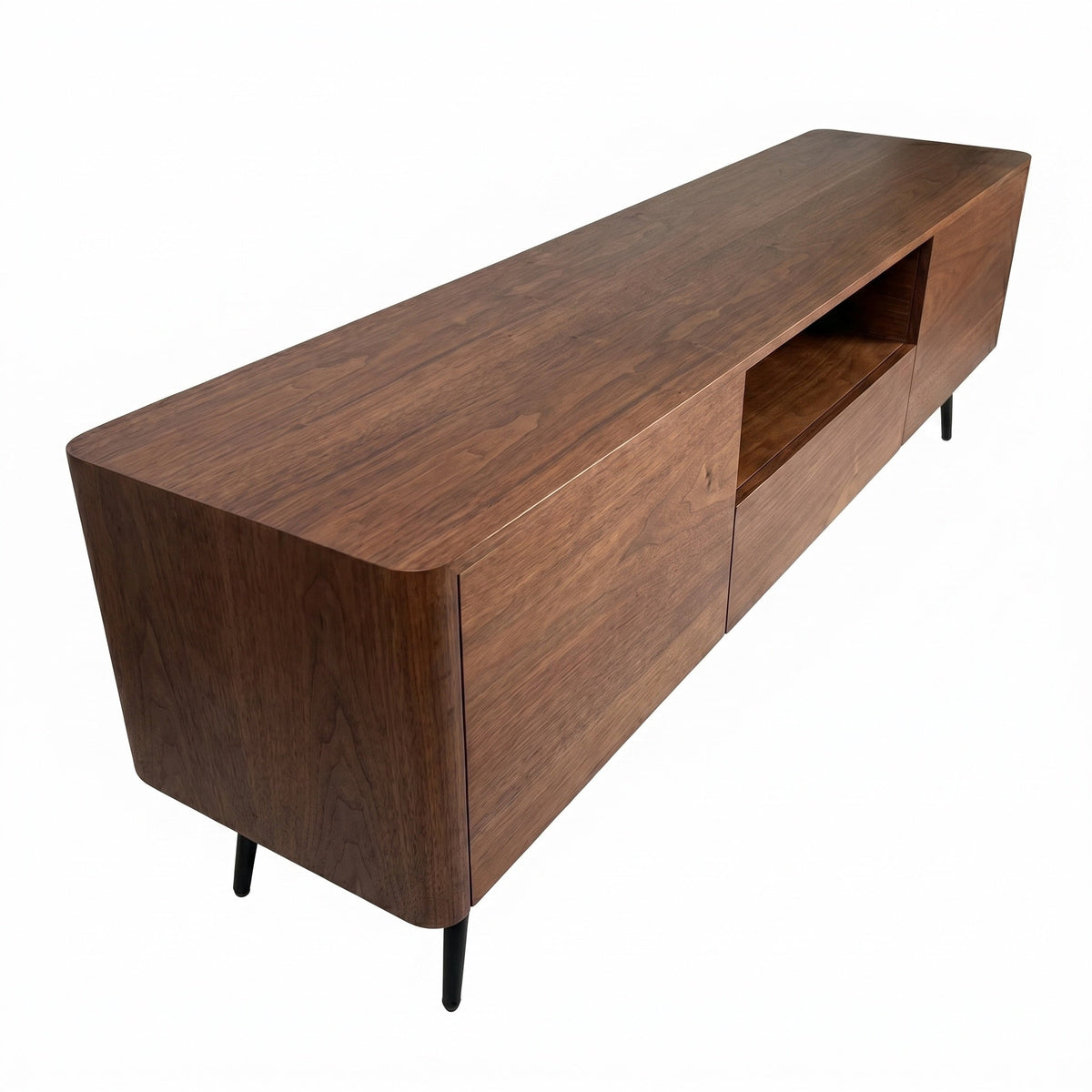 70.8-inch modern TV stand, suitable for televisions up to 85 inches, featuring enclosed storage and cable management, soft-close hinges and iron legs, ideal for the living room - Sonkuki