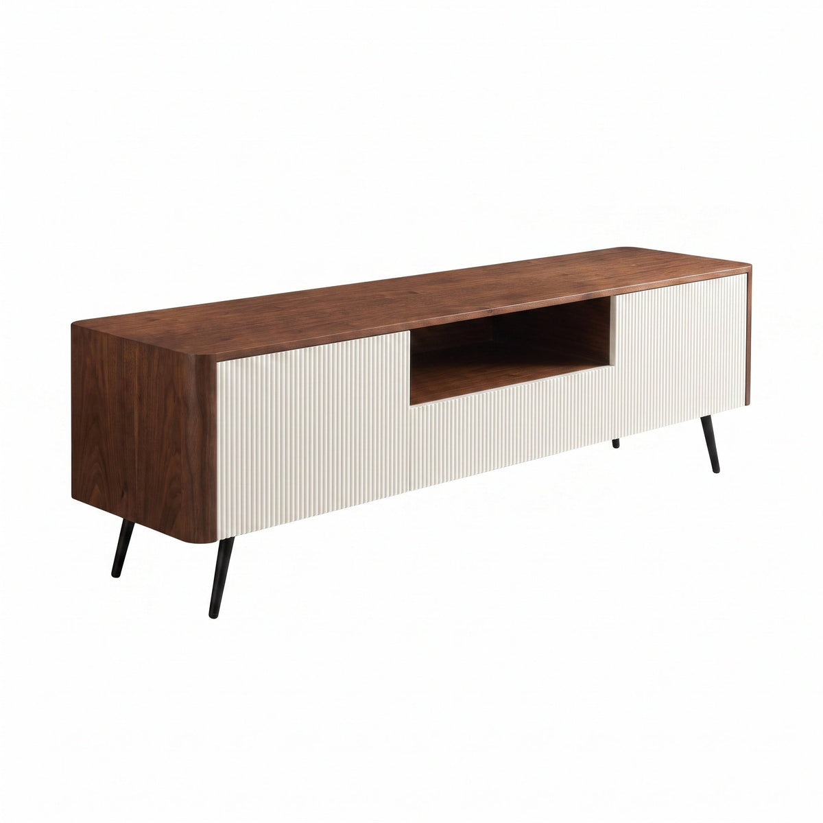 70.8-inch modern TV stand, suitable for televisions up to 85 inches, featuring enclosed storage and cable management, soft-close hinges and iron legs, ideal for the living room - Sonkuki