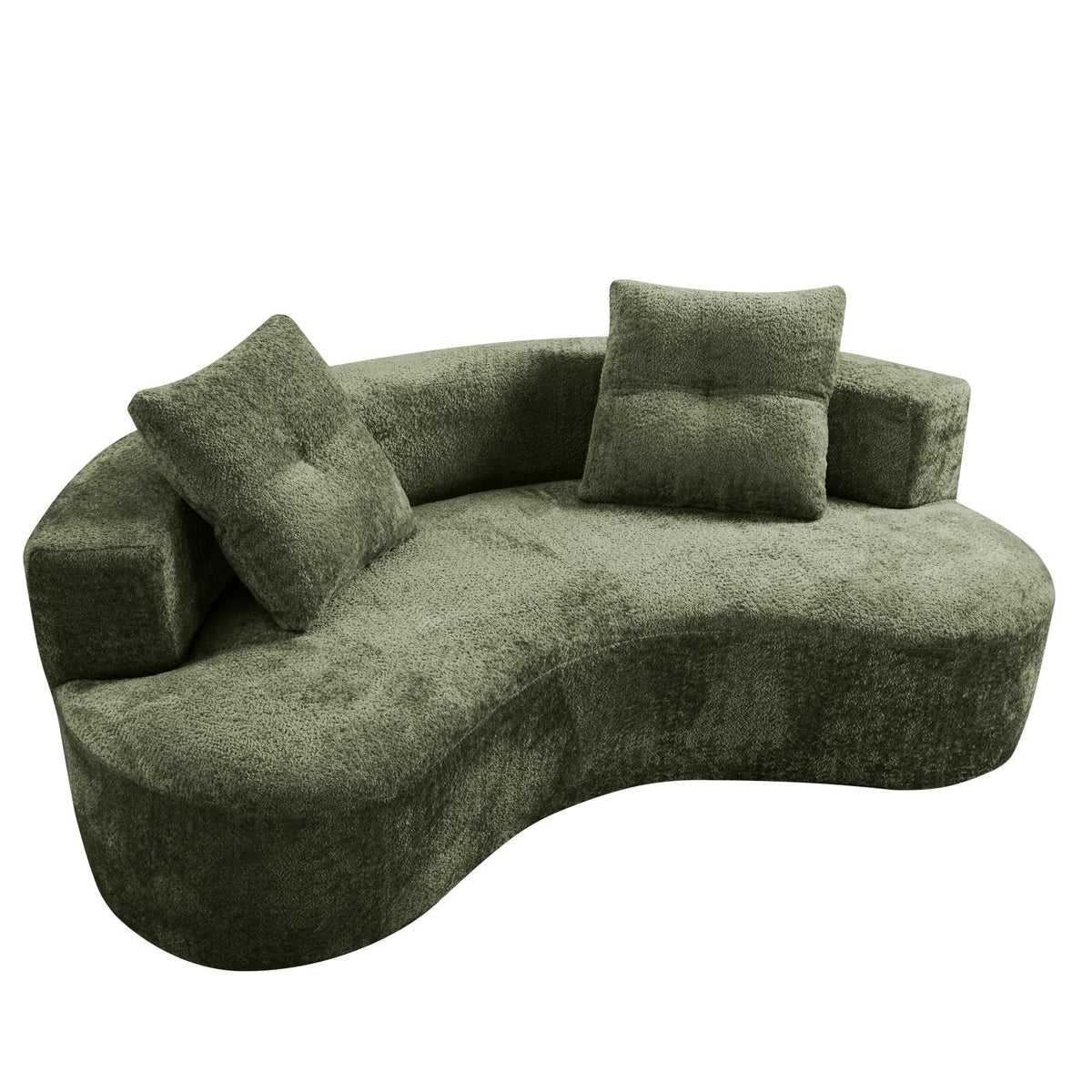 79.5" 3 Seater Couch for Living Room, Boneless Couch with 2 Pillows,Upholstered Floor Sofa - Sonkuki