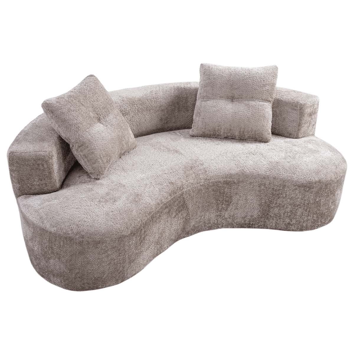 79.5" 3 Seater Couch for Living Room, Boneless Couch with 2 Pillows,Upholstered Floor Sofa - Sonkuki