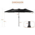 SONKUKI 15 x 9ft Double-Sided Patio Umbrella.