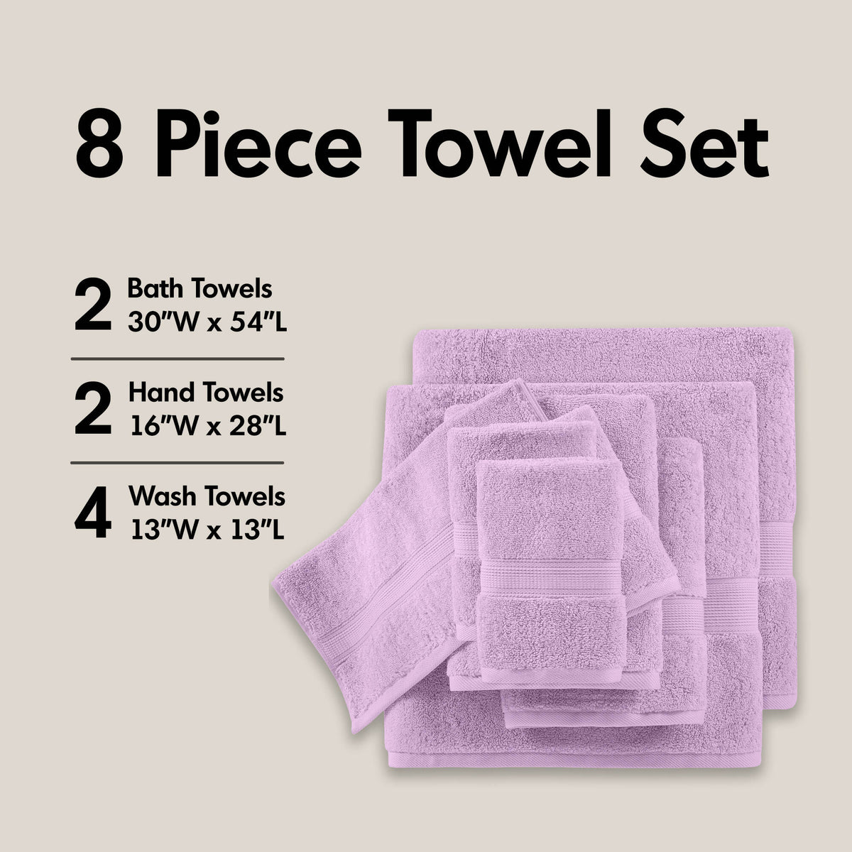 8-Piece Ultra-Soft 100% Cotton Absorbent Towel Set - product image 22
