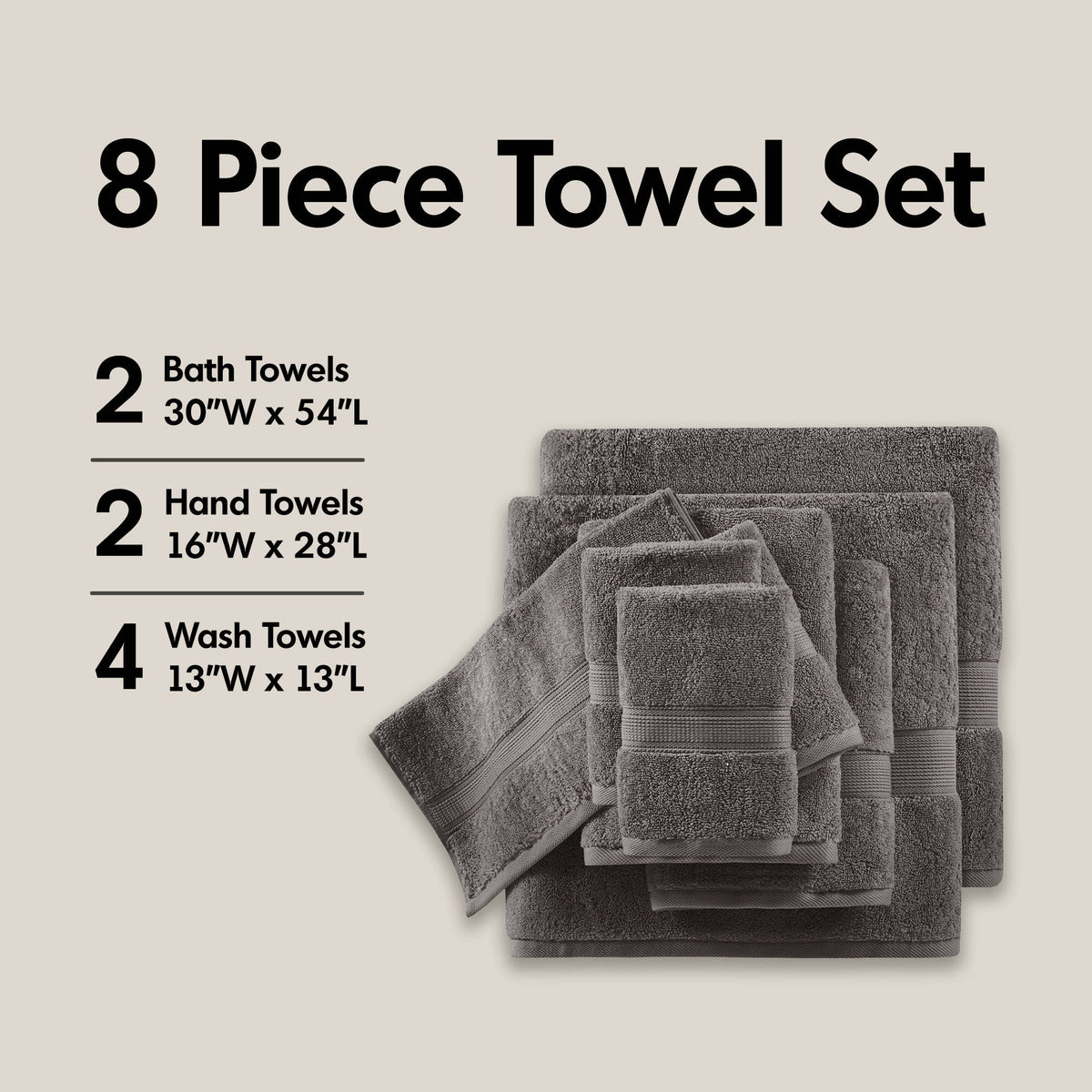 8-Piece Ultra-Soft 100% Cotton Absorbent Towel Set - product image 38