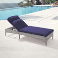 SONKUKI Patio Reclining Chair Rattan Single Lounge Water-Repellent Cushion Adjustable Chaise Suiting for Yard, Poolside and Beach.