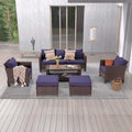 Outdoor Furniture Patio Set Brown Rattan Coversation