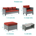 Patio Furniture Sets Outdoor Set Gray Rattan Coversation 