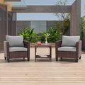 Rattan Garden Furniture For Sale SONKUKI 3-Piece Patio Sofa Set