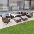 Rattan Garden Furniture SONKUKI 6-Piece Patio Sofa Set Outdoor