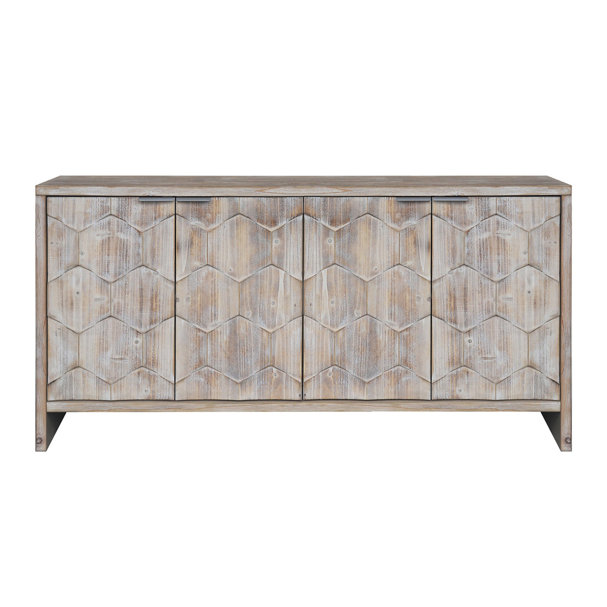 Accent Cabinet Farmhouse Style 4 Door Wooden Cabinet Sideboard Buffet Server Cabinet Storage Cabinet, for Living Room, Entryway, Hallway, Office, Kitchen and Dining Room - Sonkuki