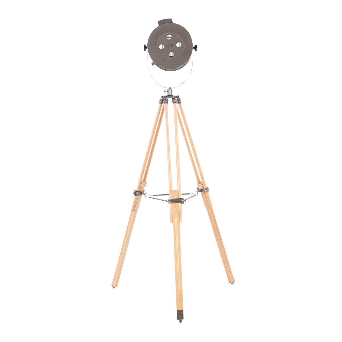 Ahoy Industrial Floor Lamp in Natural Wood and Antique Metal by LumiSource - Sonkuki