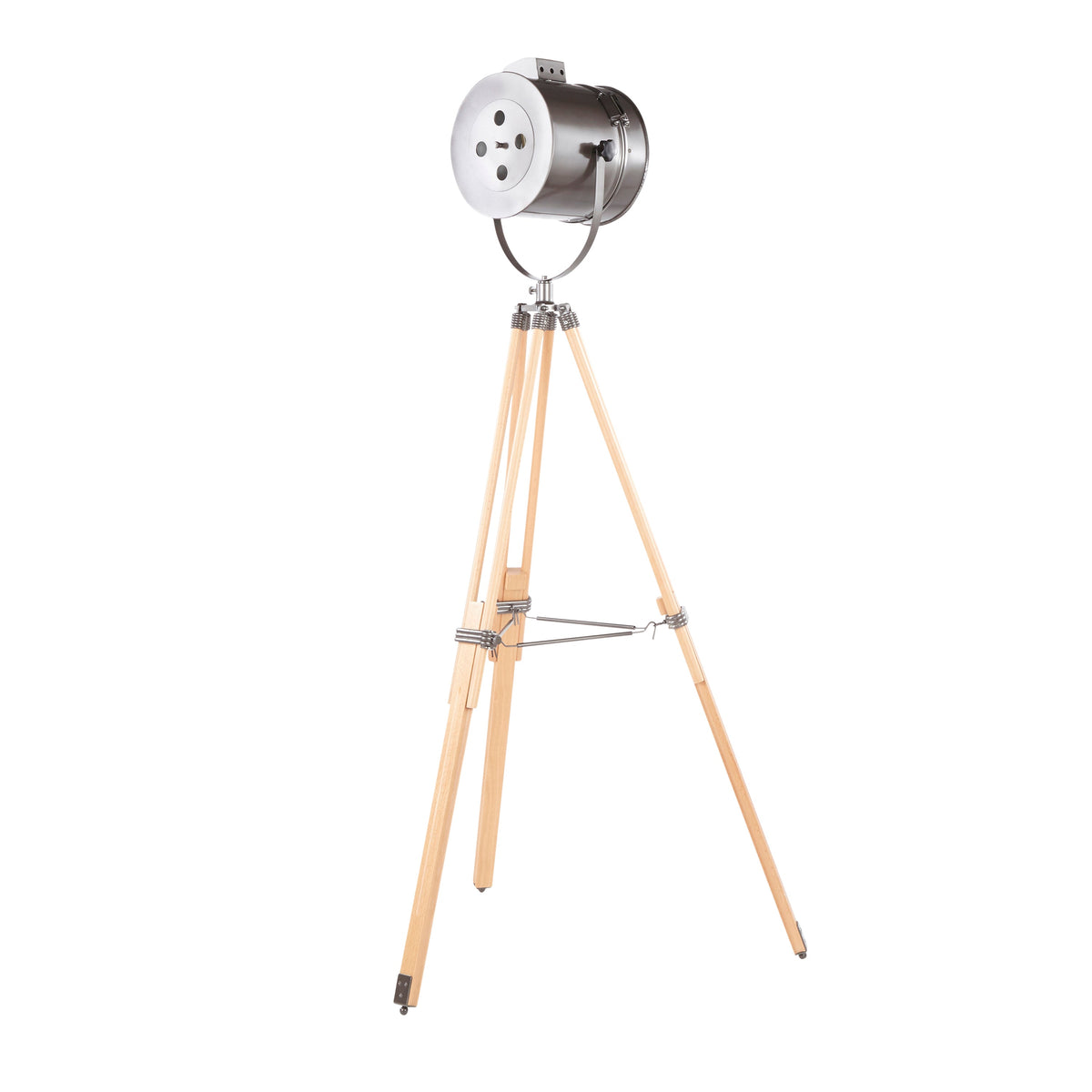 Ahoy Industrial Floor Lamp in Natural Wood and Antique Metal by LumiSource - Sonkuki