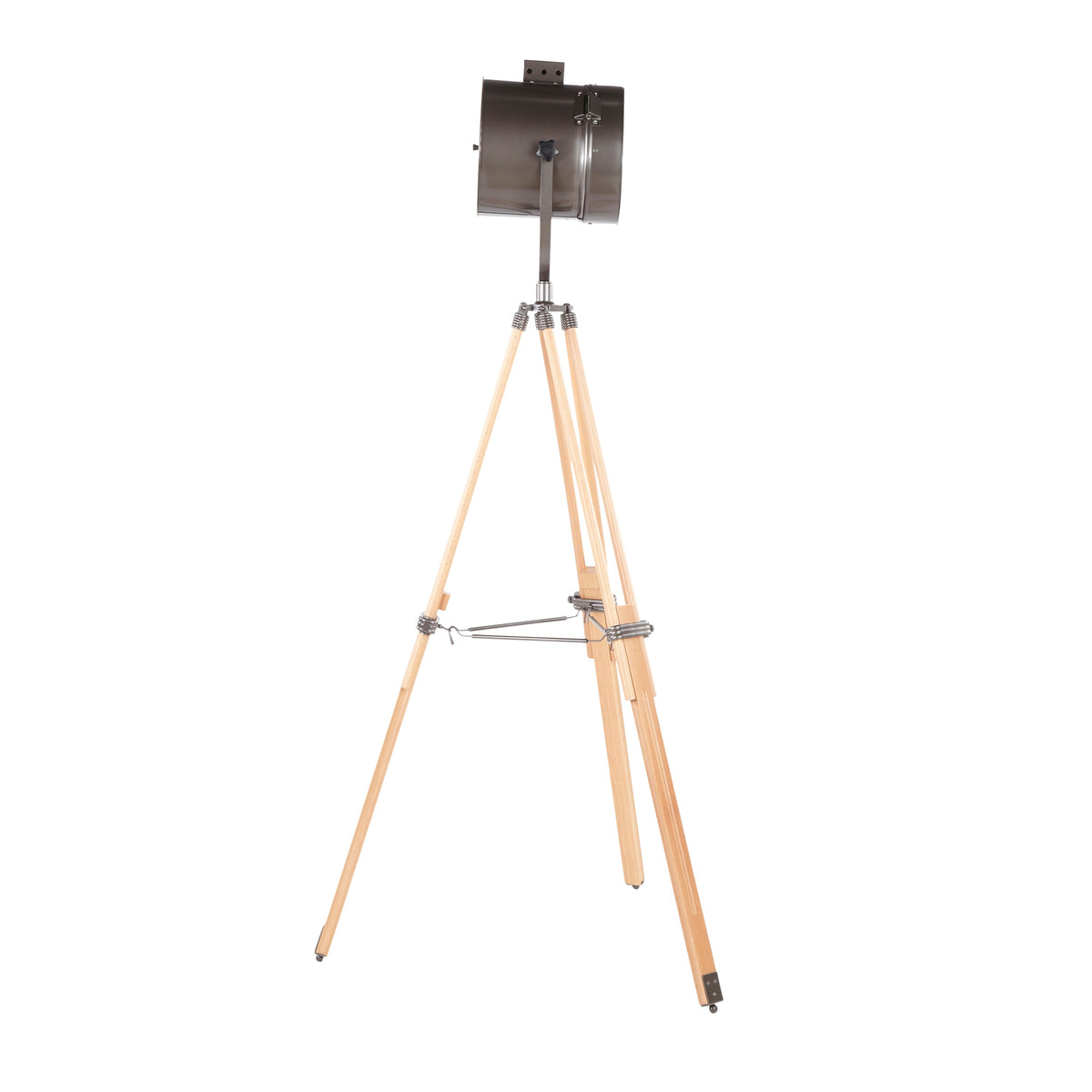 Ahoy Industrial Floor Lamp in Natural Wood and Antique Metal by LumiSource - Sonkuki
