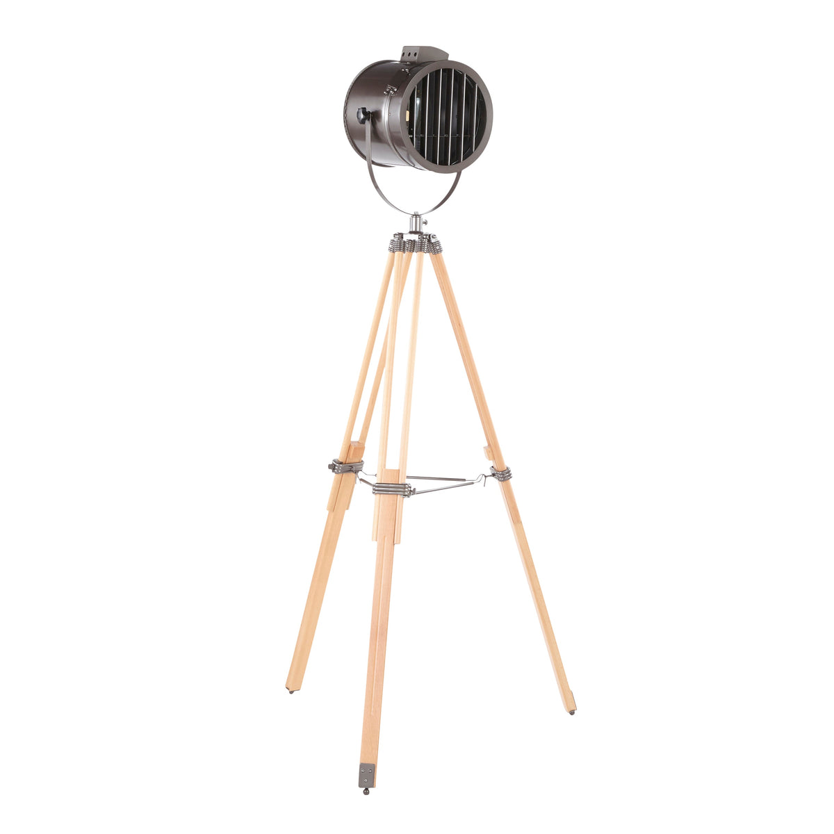 Ahoy Industrial Floor Lamp in Natural Wood and Antique Metal by LumiSource - Sonkuki