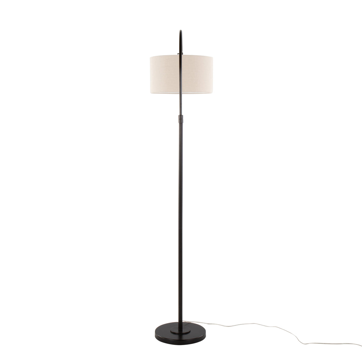 April 72" Contemporary Metal Floor Lamp in Oil Bronze with Natural Linen Shade by LumiSource - Sonkuki