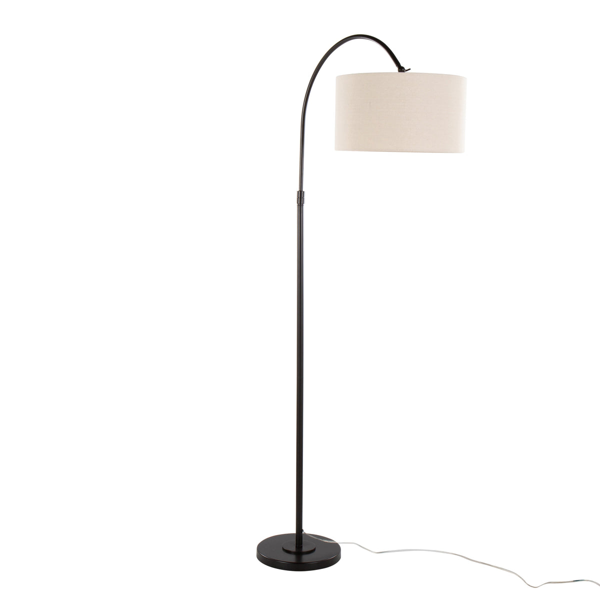April 72" Contemporary Metal Floor Lamp in Oil Bronze with Natural Linen Shade by LumiSource - Sonkuki