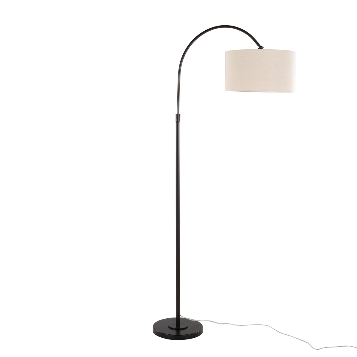 April 72" Contemporary Metal Floor Lamp in Oil Bronze with Natural Linen Shade by LumiSource - Sonkuki