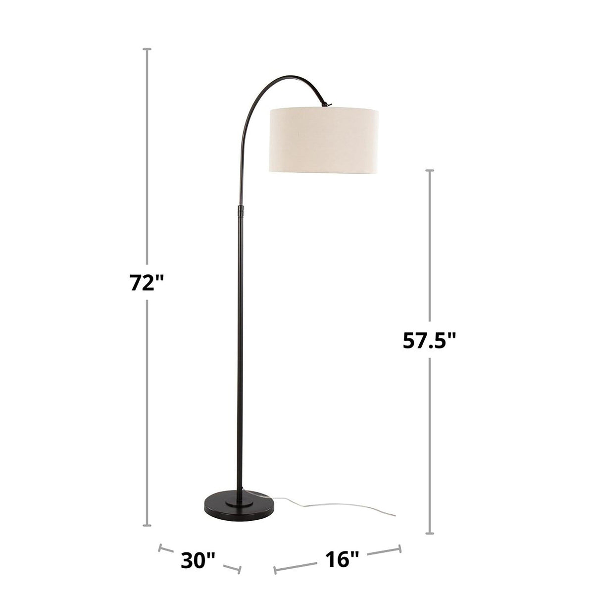 April 72" Contemporary Metal Floor Lamp in Oil Bronze with Natural Linen Shade by LumiSource - Sonkuki