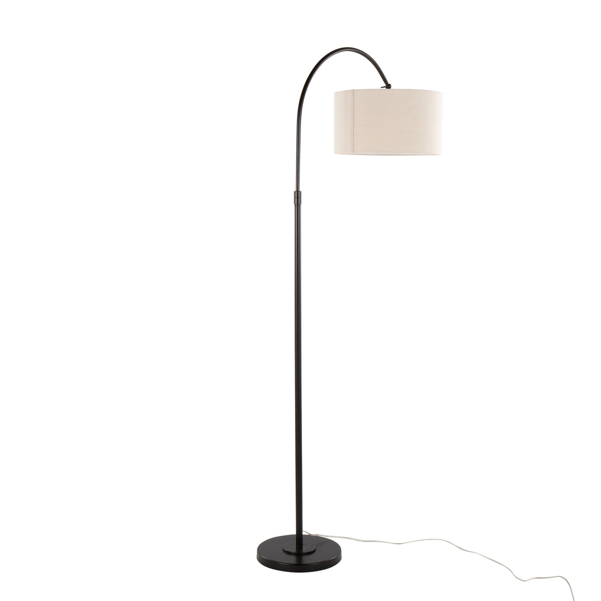 April 72" Contemporary Metal Floor Lamp in Oil Bronze with Natural Linen Shade by LumiSource - Sonkuki