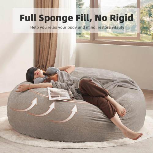 Bean Bag Chair, Memory Foam Filling, Adult and Teen Soft Sofa with Flannel Cover for Living Room, Bedroom, College Dorm - Sonkuki
