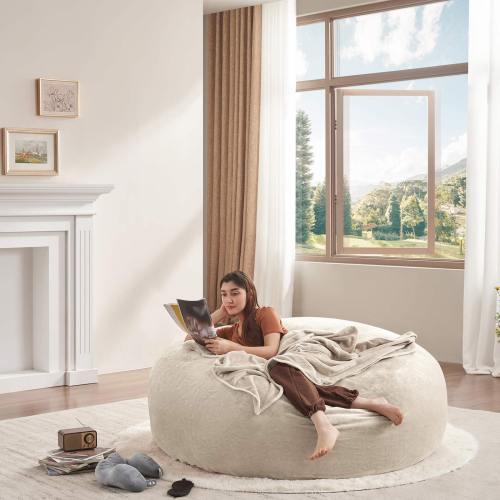 Bean Bag Chair, Memory Foam Filling, Adult and Teen Soft Sofa with Flannel Cover for Living Room, Bedroom, College Dorm - Sonkuki