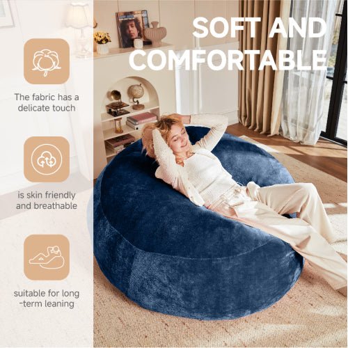 Bean Bag Chair, Memory Foam Filling, Adult and Teen Soft Sofa with Flannel Cover for Living Room, Bedroom, College Dorm - Sonkuki