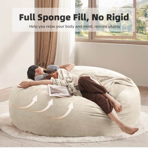 Bean Bag Chair, Memory Foam Filling, Adult and Teen Soft Sofa with Flannel Cover for Living Room, Bedroom, College Dorm - Sonkuki
