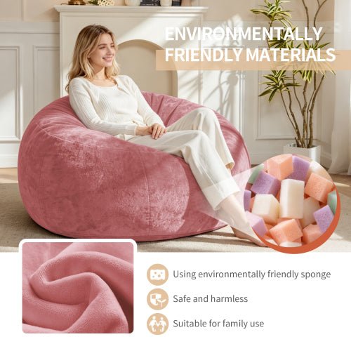 Bean Bag Chair, Memory Foam Filling, Adult and Teen Soft Sofa with Flannel Cover for Living Room, Bedroom, College Dorm - Sonkuki