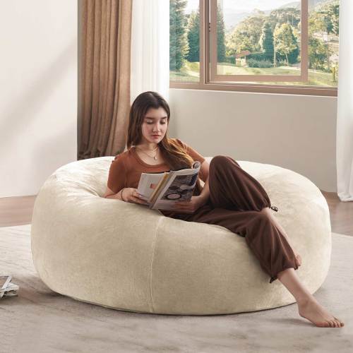Bean Bag Chair, Memory Foam Filling, Adult and Teen Soft Sofa with Flannel Cover for Living Room, Bedroom, College Dorm - Sonkuki