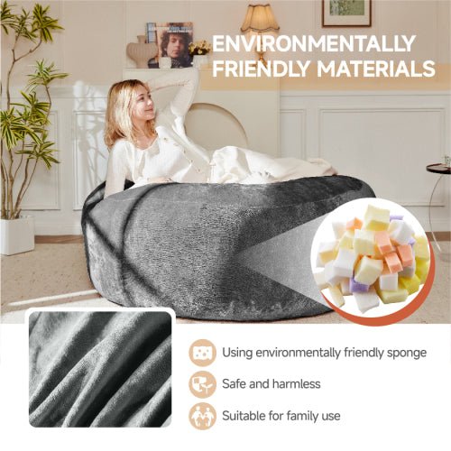 Bean Bag Chair, Memory Foam Filling, Adult and Teen Soft Sofa with Flannel Cover for Living Room, Bedroom, College Dorm - Sonkuki
