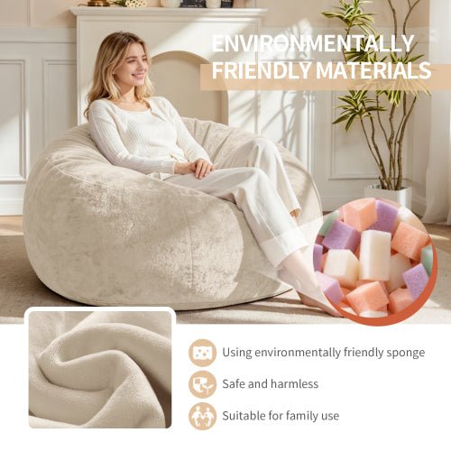Bean Bag Chair, Memory Foam Filling, Adult and Teen Soft Sofa with Flannel Cover for Living Room, Bedroom, College Dorm - Sonkuki