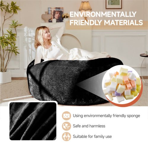 Bean Bag Chair, Memory Foam Filling, Adult and Teen Soft Sofa with Flannel Cover for Living Room, Bedroom, College Dorm - Sonkuki