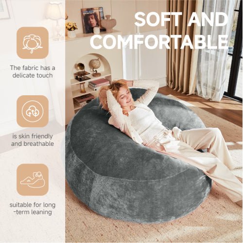 Bean Bag Chair, Memory Foam Filling, Adult and Teen Soft Sofa with Flannel Cover for Living Room, Bedroom, College Dorm - Sonkuki