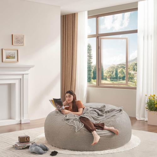 Bean Bag Chair, Memory Foam Filling, Adult and Teen Soft Sofa with Flannel Cover for Living Room, Bedroom, College Dorm - Sonkuki