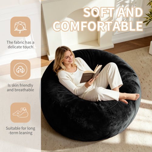 Bean Bag Chair, Memory Foam Filling, Adult and Teen Soft Sofa with Flannel Cover for Living Room, Bedroom, College Dorm - Sonkuki