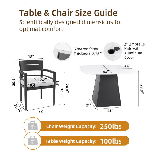 Belmore Pedestal Sintered Stone Dining Chair 5-Piece Set - product image 7