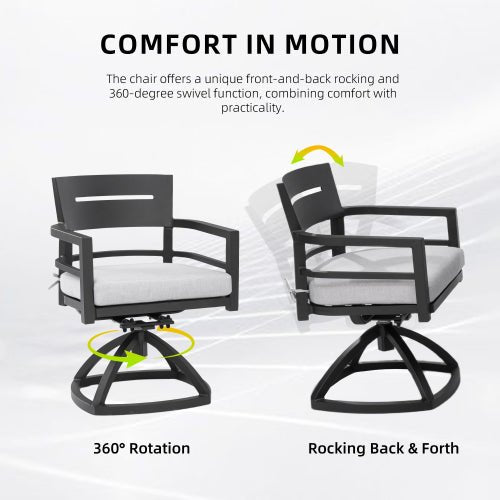 Belmore Pedestal Sintered Stone Swivel Chair 5-Piece Set - Sonkuki