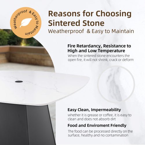 Belmore Pedestal Sintered Stone Swivel Chair 5-Piece Set - Sonkuki